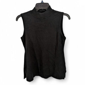 JM Collection Women's Sleeveless Mock Neck Sweater Black PS Petite Small $39.50